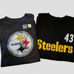 Pittsburgh Steelers Youth XL T-Shirt | Black & Gold Distressed Logo | Boys XL
